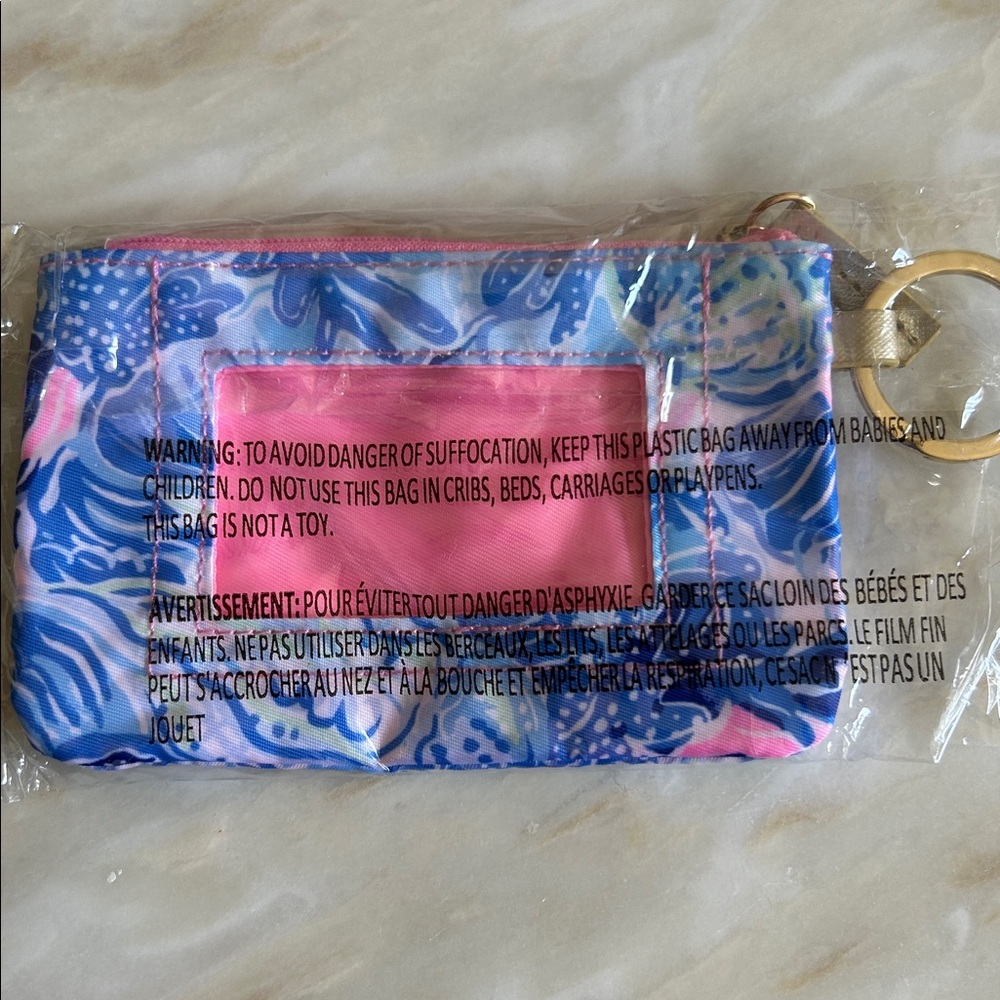 Lilly Pulitzer Floral Blues Pink Preppy ID Case &‎ Card Holder NEW - Picture 6 of 8